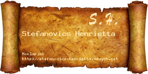 Stefanovics Henrietta névjegykártya