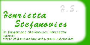 henrietta stefanovics business card